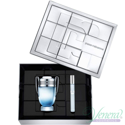 Paco Rabanne Invictus Aqua 2018 Комплект (EDT 100ml + EDT 10ml) за Мъже Мъжки Комплекти